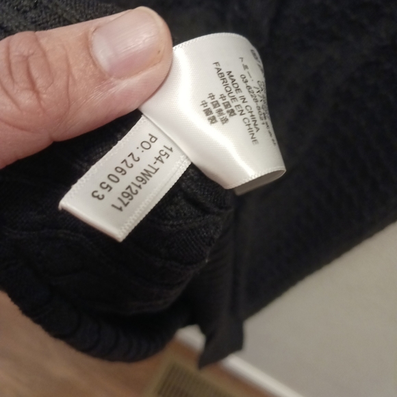 Tommy Bahama Pickford Black Cable Knit Long Sleeve Quater Zip Sweater Dress - Picture 7 of 8